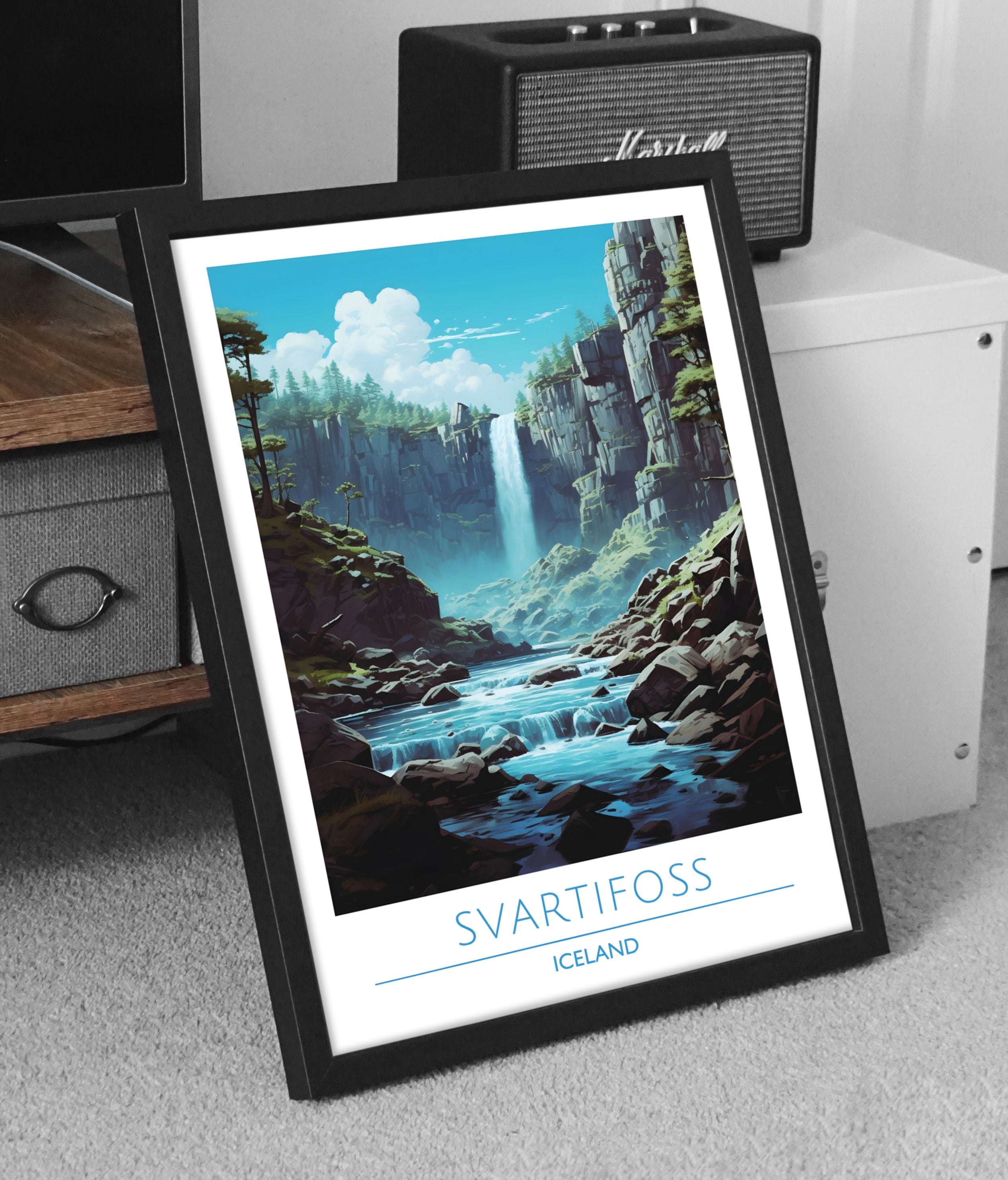 Iceland, Svartifoss, Travel Poster
