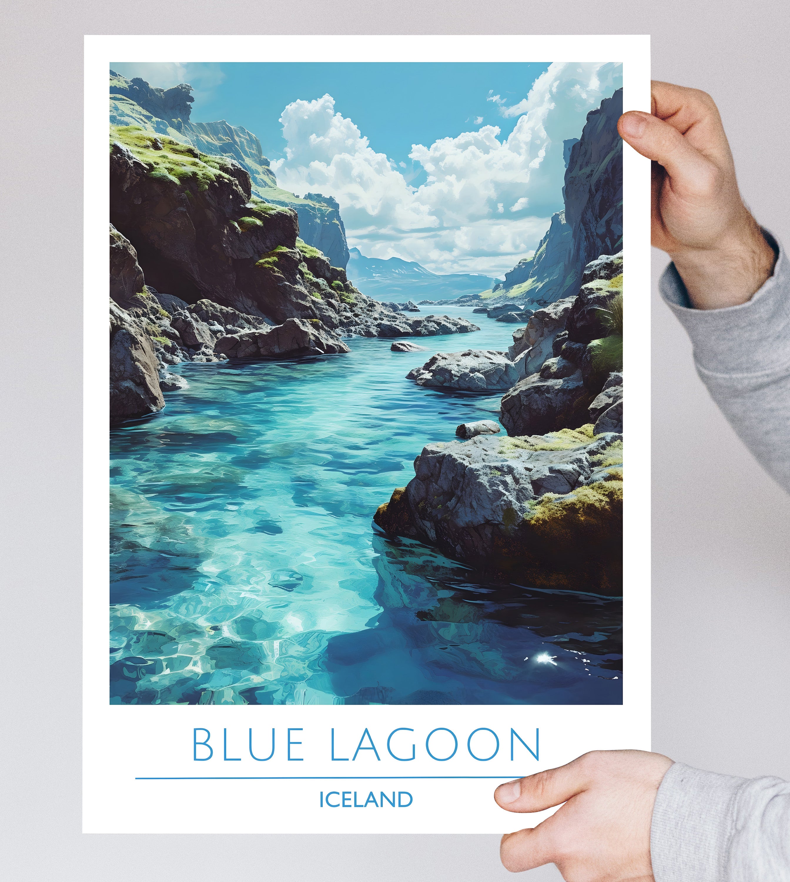 Iceland, blue lagoon, Travel Poster