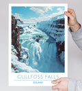 Iceland, Gullfoss falls, Travel Poster