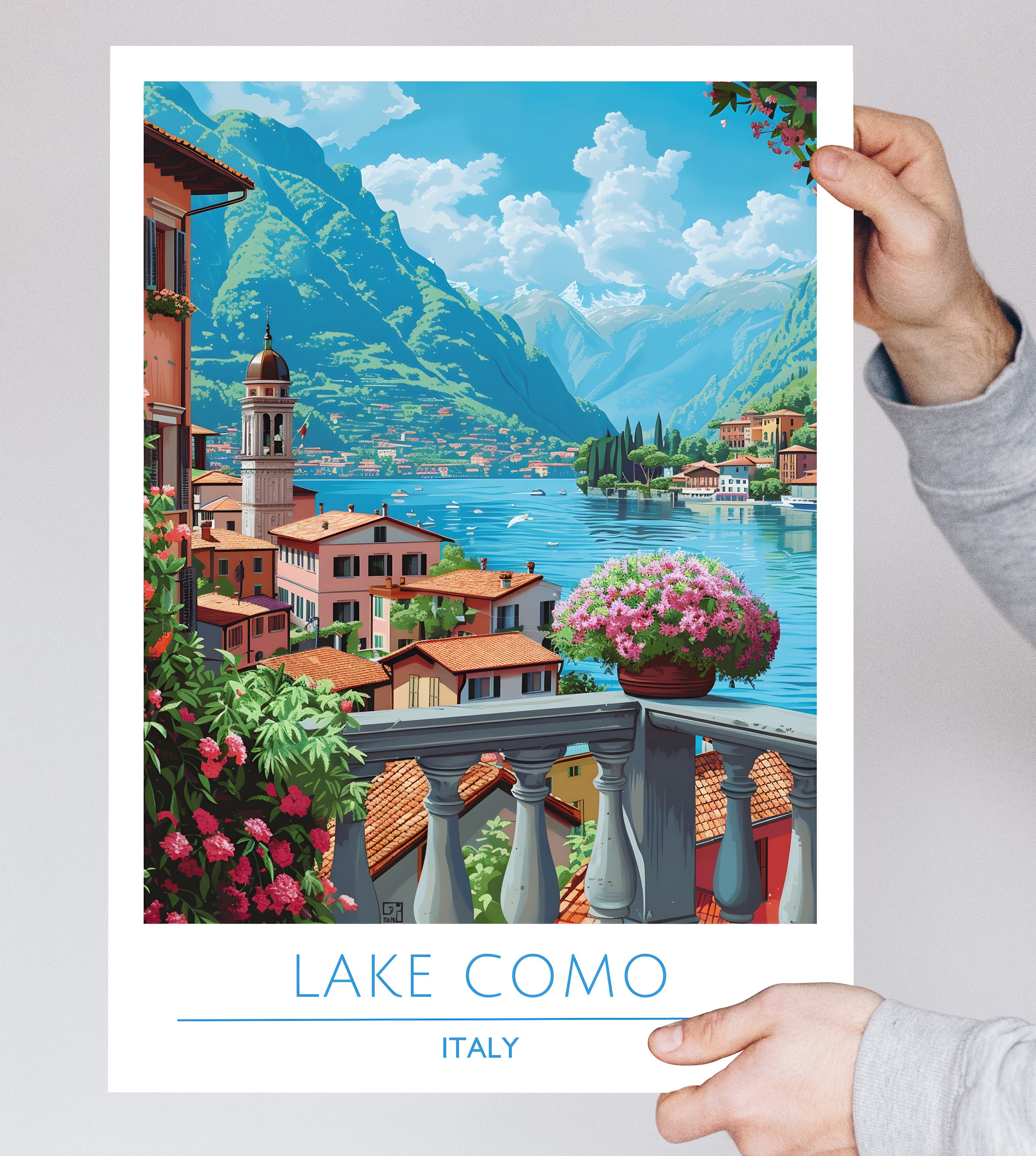 Italy, Lake Como, Travel Poster