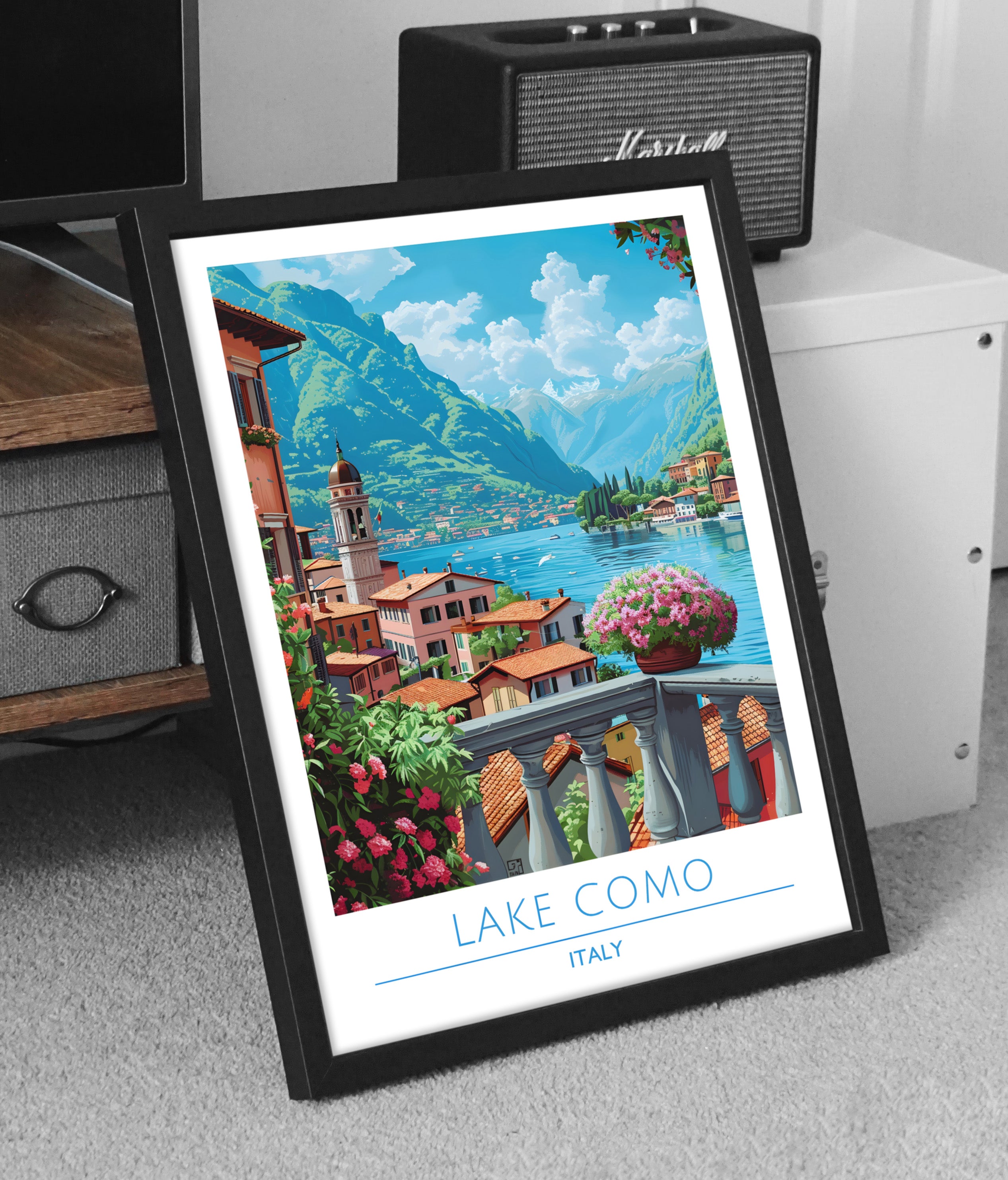 Italy, Lake Como, Travel Poster