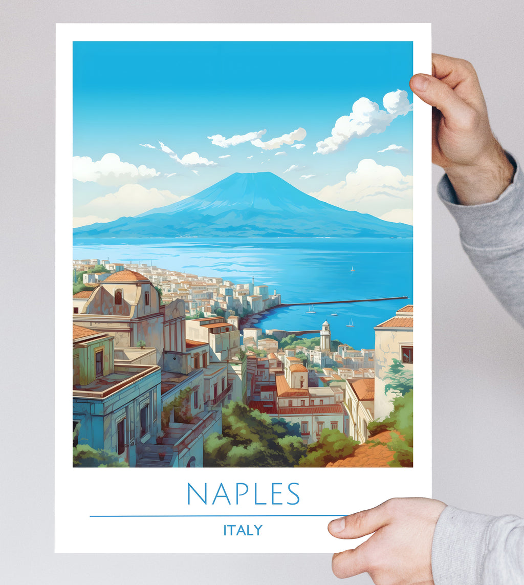 Italy, Naples, Travel Poster