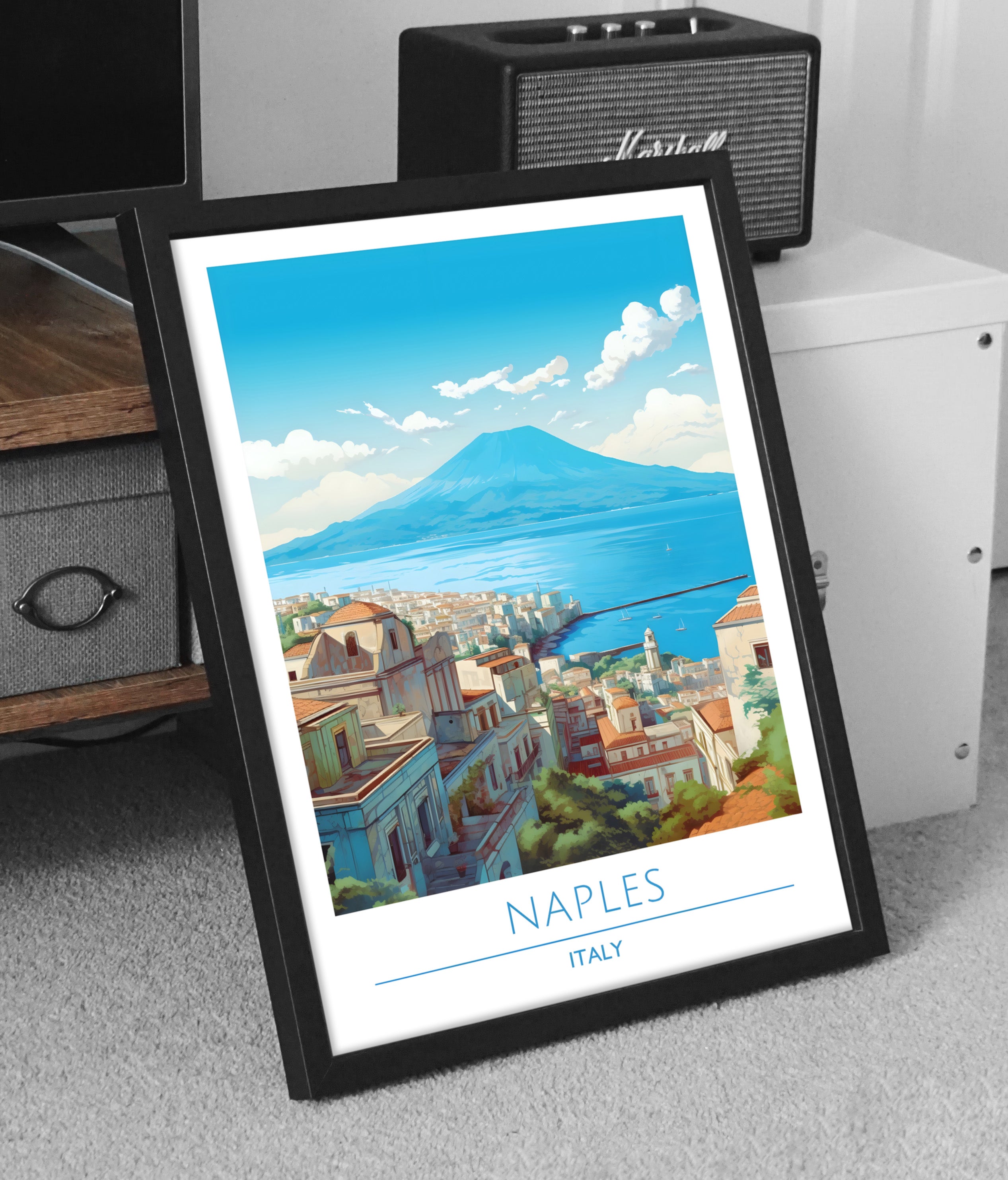 Italy, Naples, Travel Poster