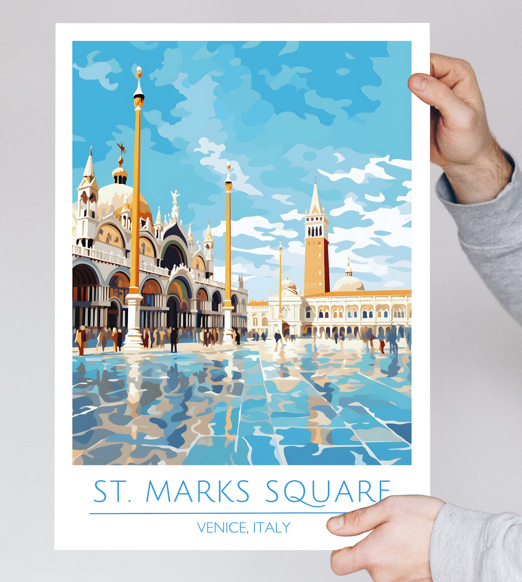 Italy, Venice, St. Marks Square, Travel Poster