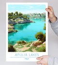 Italy, Apulia Lakes, Travel Poster