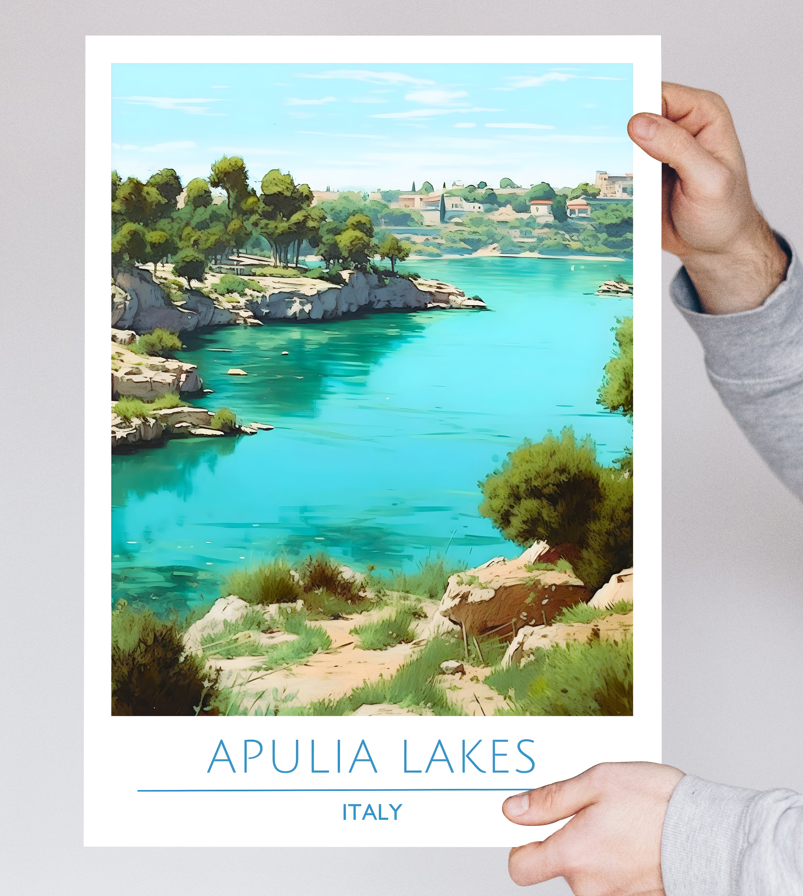Italy, Apulia Lakes, Travel Poster