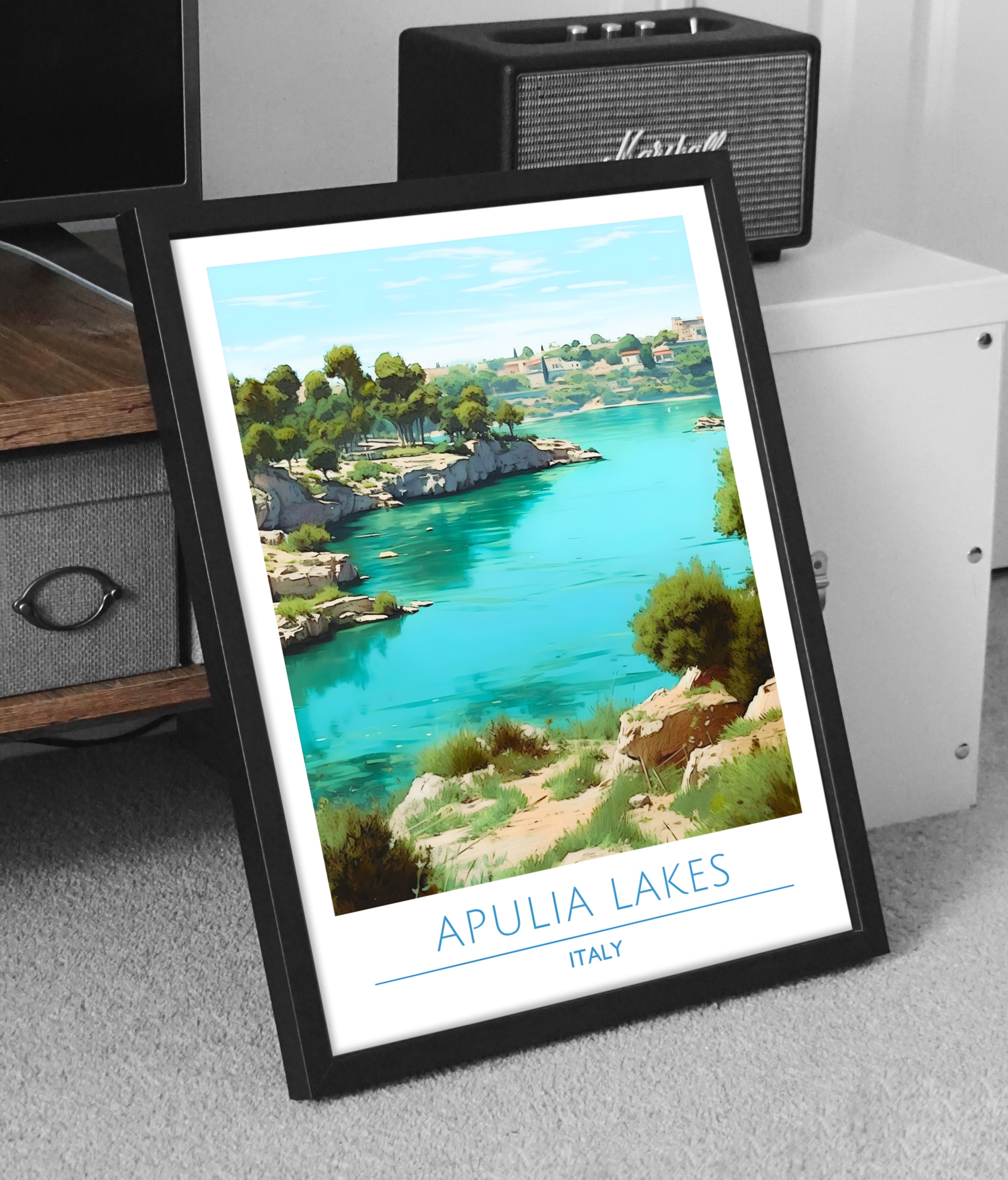 Italy, Apulia Lakes, Travel Poster