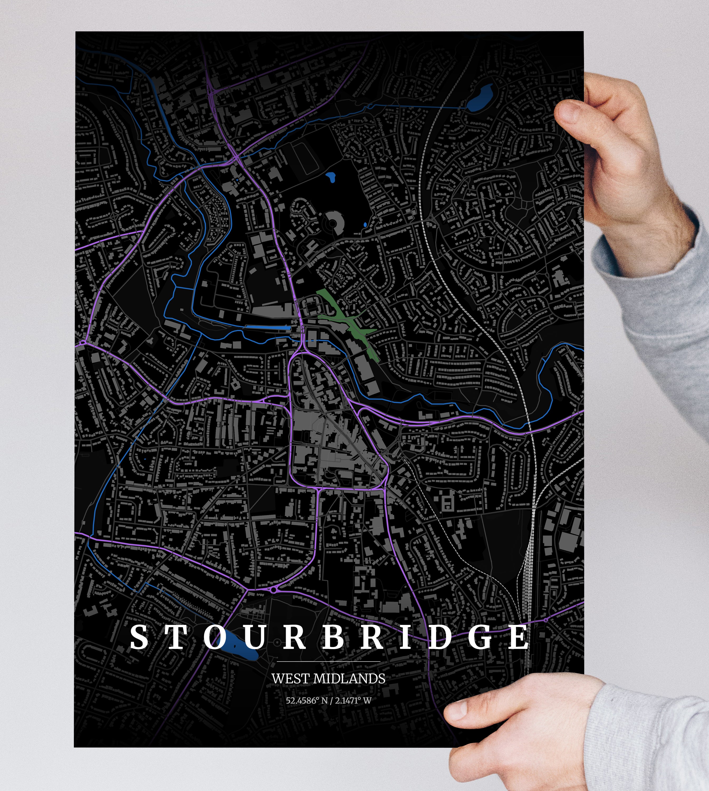 Custom Personalised Map Print | Any City or Town Worldwide | Framed, Laminated or Poster | Unique Location Wall Art Gift