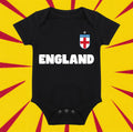 England Baby Bodysuit – 100% Cotton Short Sleeve Baby Grow – Soft & Comfortable England Football Fan Outfit – Premium Quality Infant One Piece