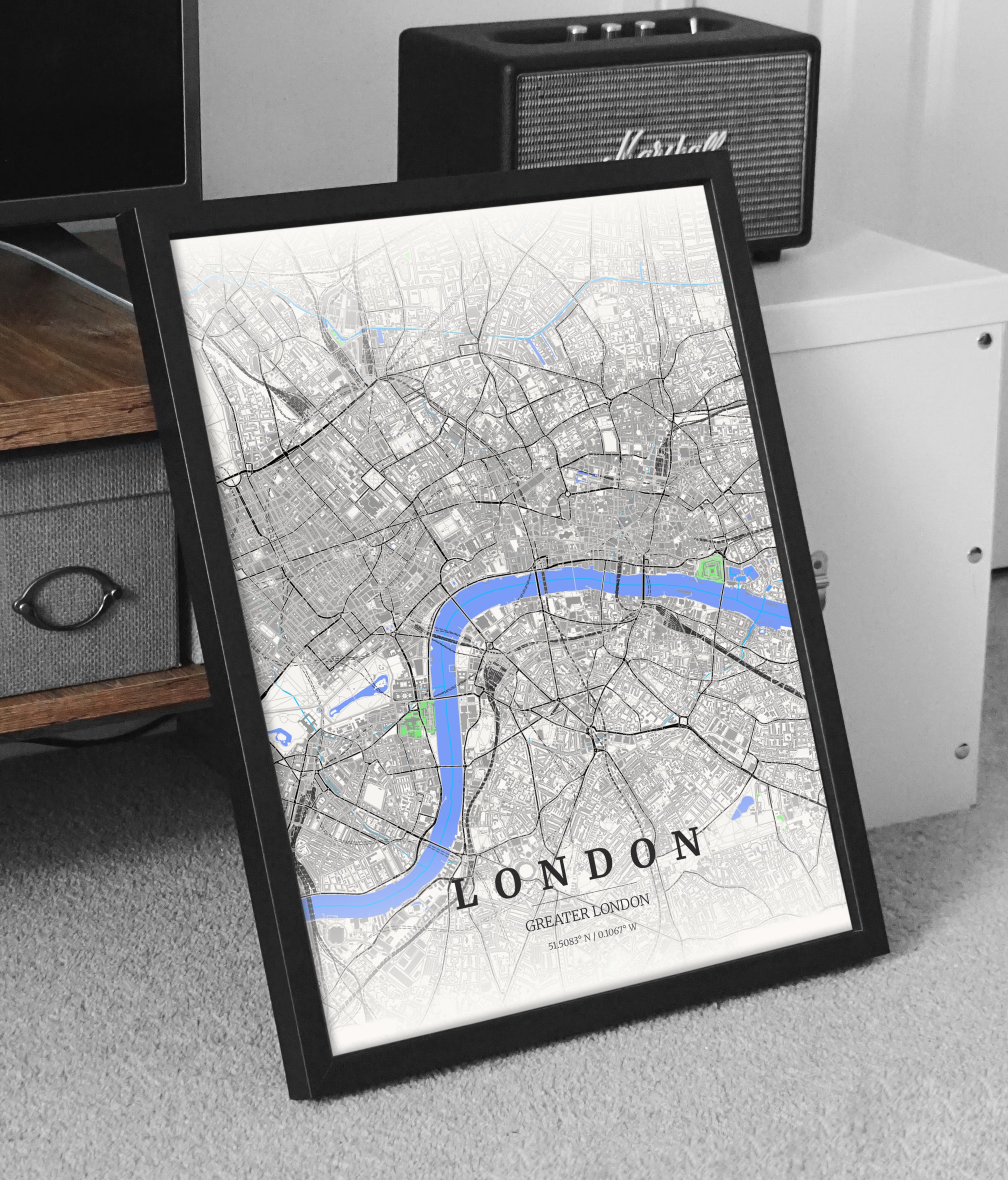 Custom Personalised Map Print | Any City or Town Worldwide | Framed, Laminated or Poster | Unique Location Wall Art Gift